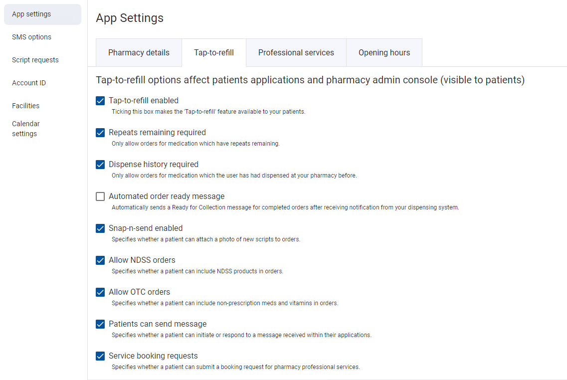 Tap to refill settings.png