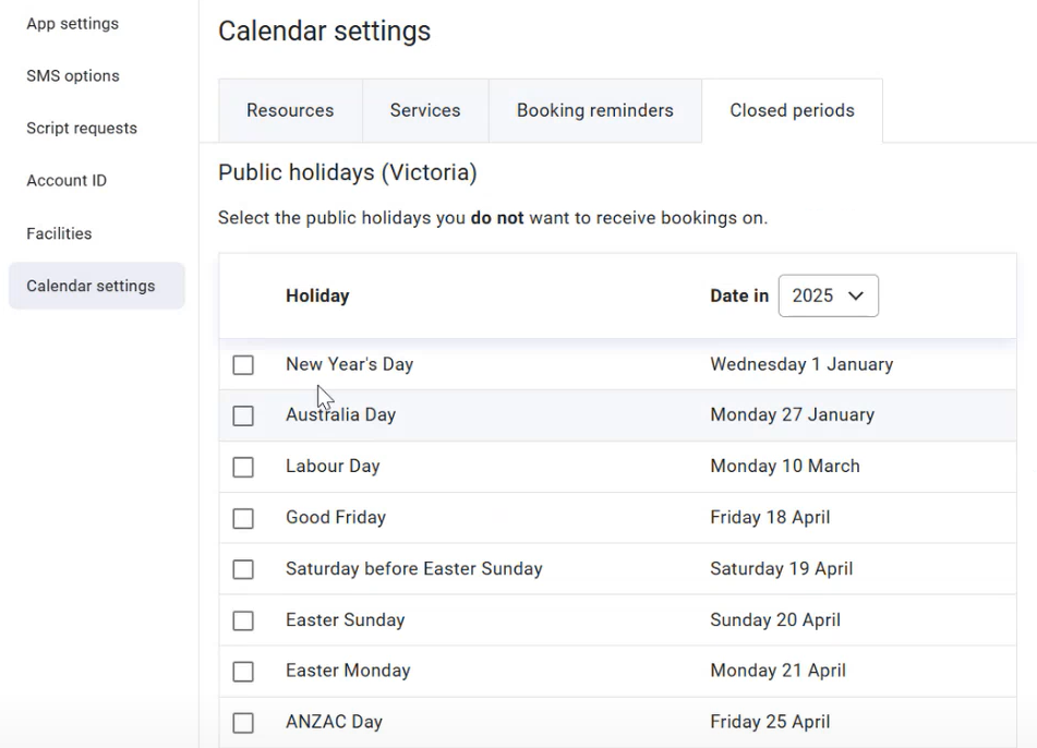 Calendar Settings - Closed periods.png
