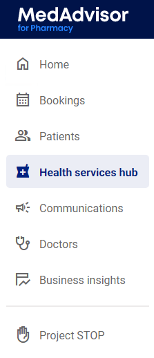 HSH Menu Health services hub.png